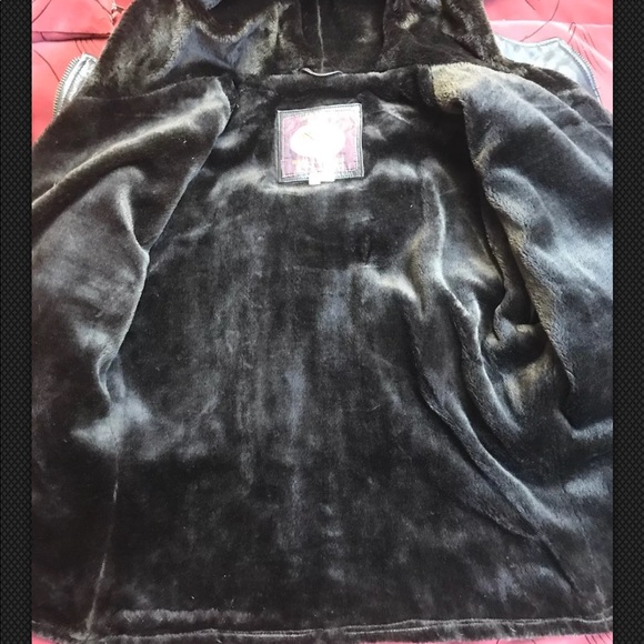 American Born Brown leather hooded jacket size M - Picture 6 of 6